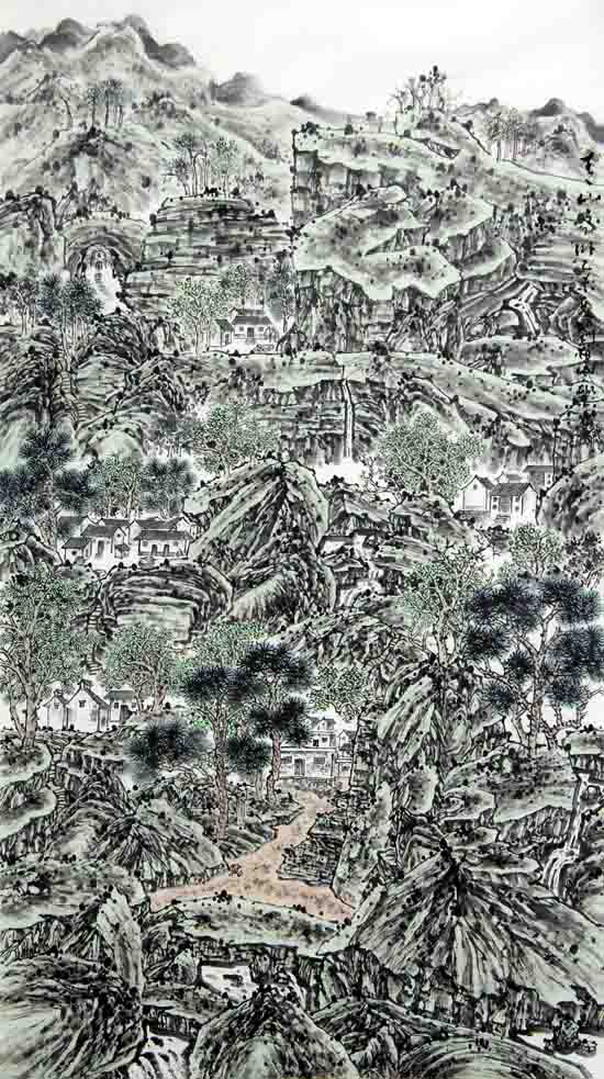 画家刘柏山先生作品欣赏:青山高卧178x94cm