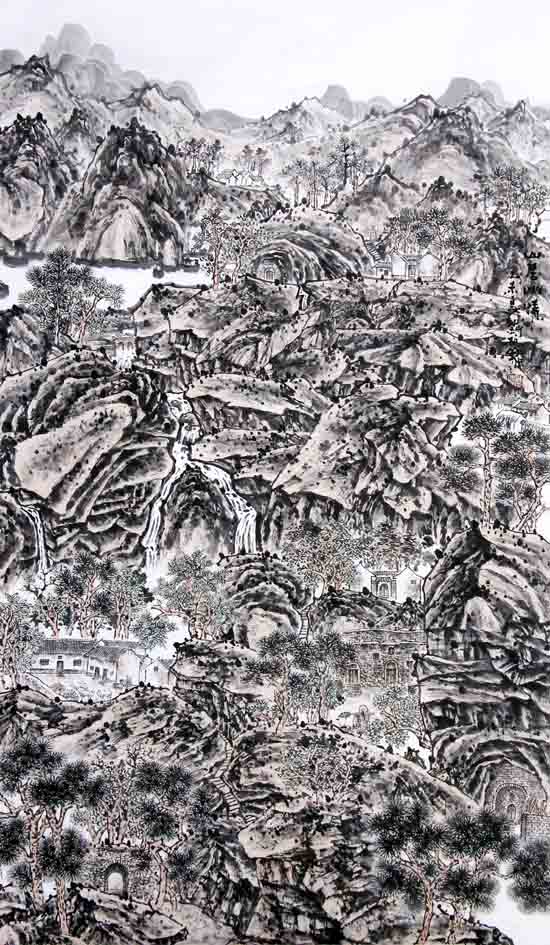 画家刘柏山先生作品欣赏:山居幽情178x94cm