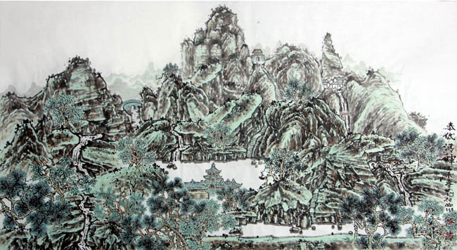 画家刘柏山先生作品欣赏:泰岱清晖178x94cm