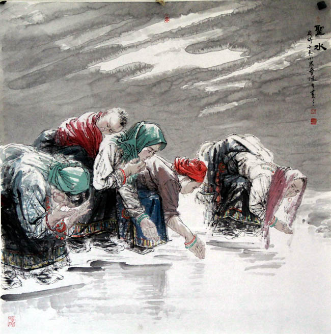 邵鸿萍作品:《圣水》98cm×98cm