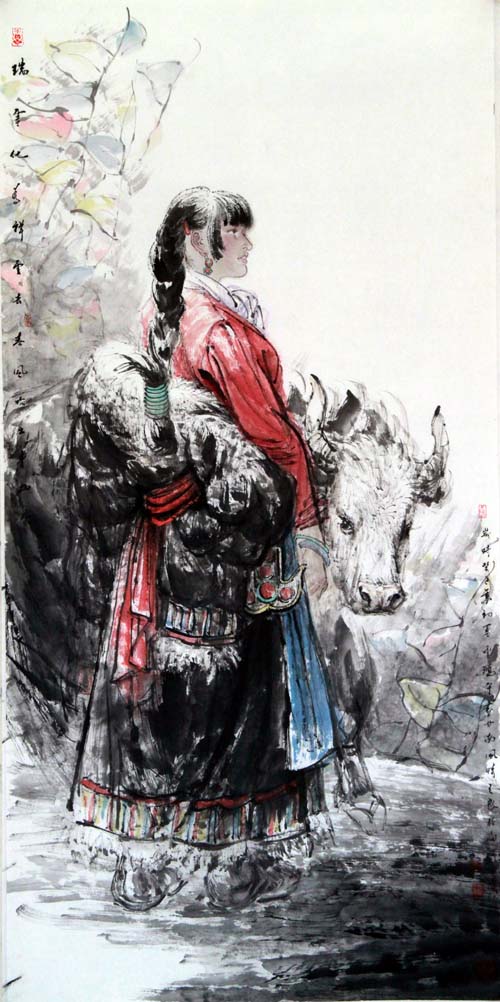 邵鸿萍作品:《高原情》68cm×136cm