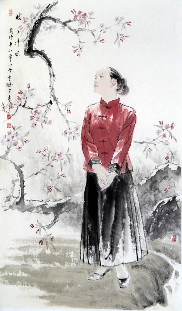 邵鸿萍作品:《枝上清风》68cm×136cm