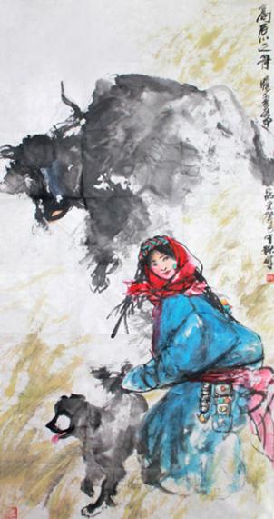 豪放大气 赞歌西部——浅谈刘筱元画作的题材和水墨