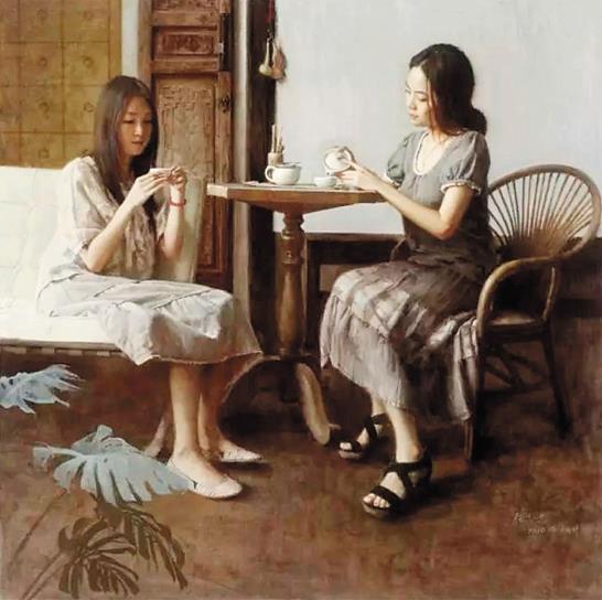 任志忠 下午茶 140x140cm
