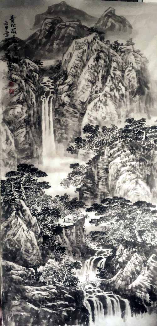 画家安明远先生作品:青松蔽日