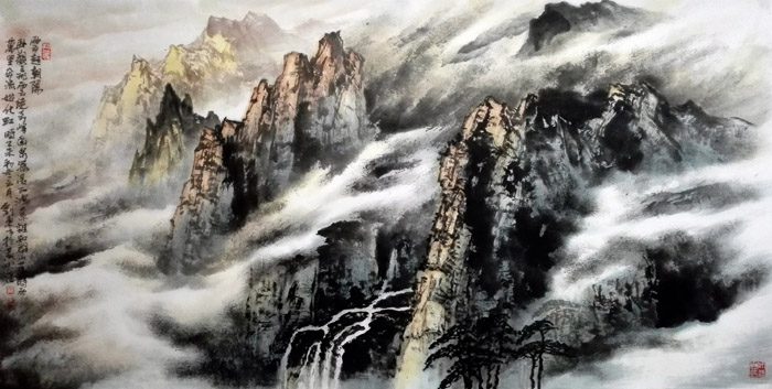 刘东方中国山水画作品:云起朝阳