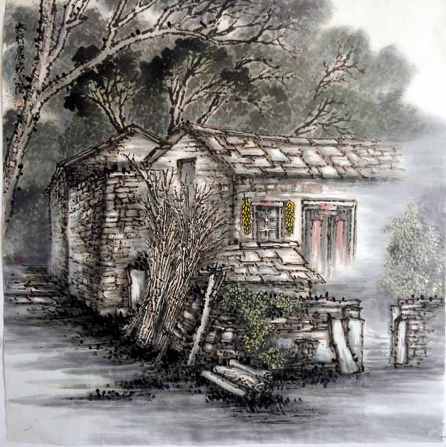刘东方太行山写生作品:太行农家小院