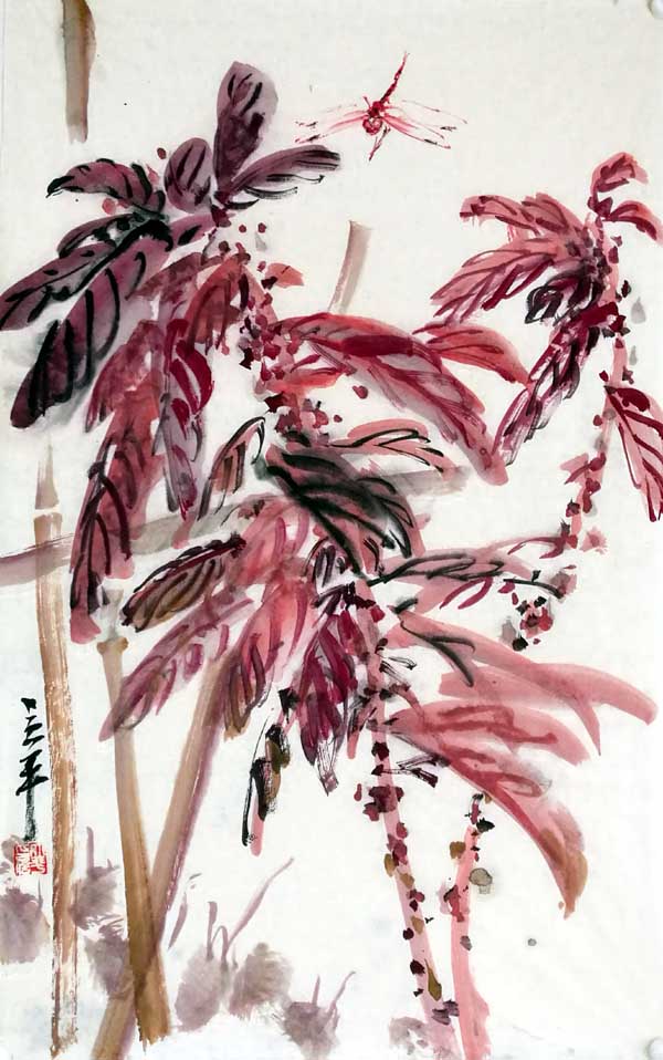 方立平中国画作品:元书纸软片48×78