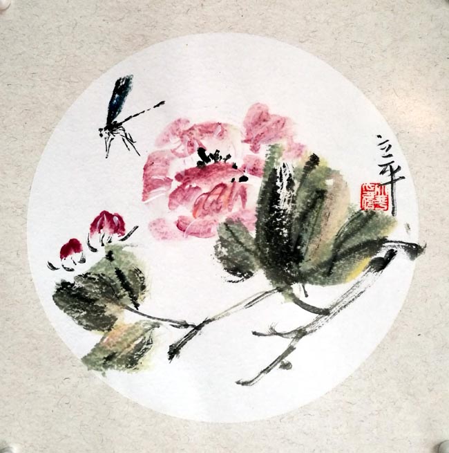 方立平中国画作品:镜片39×39