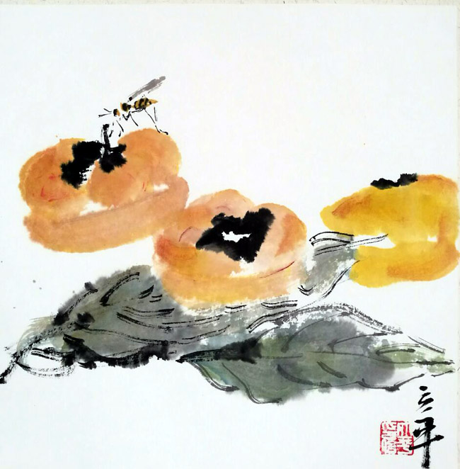 方立平中国画作品:镜片39×39