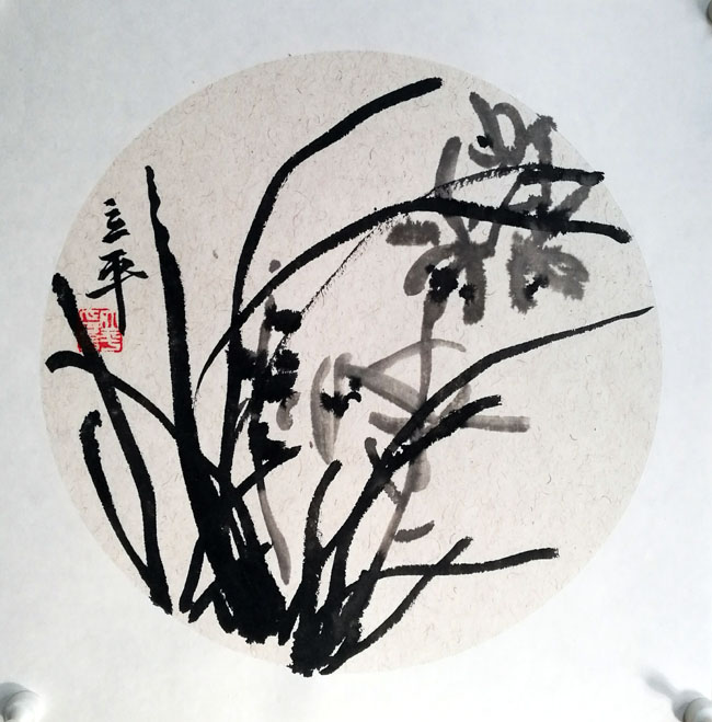 方立平中国画作品:镜片39×39