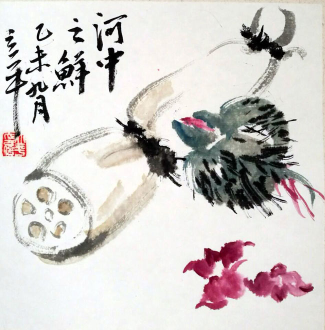 方立平中国画作品:镜片39×39