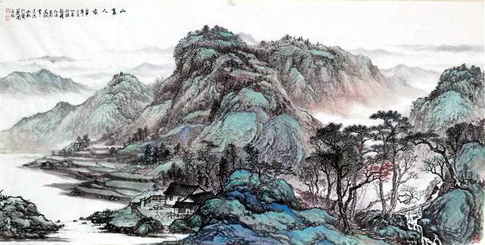 孙超峰山水画作品:山里人家(丙申年)