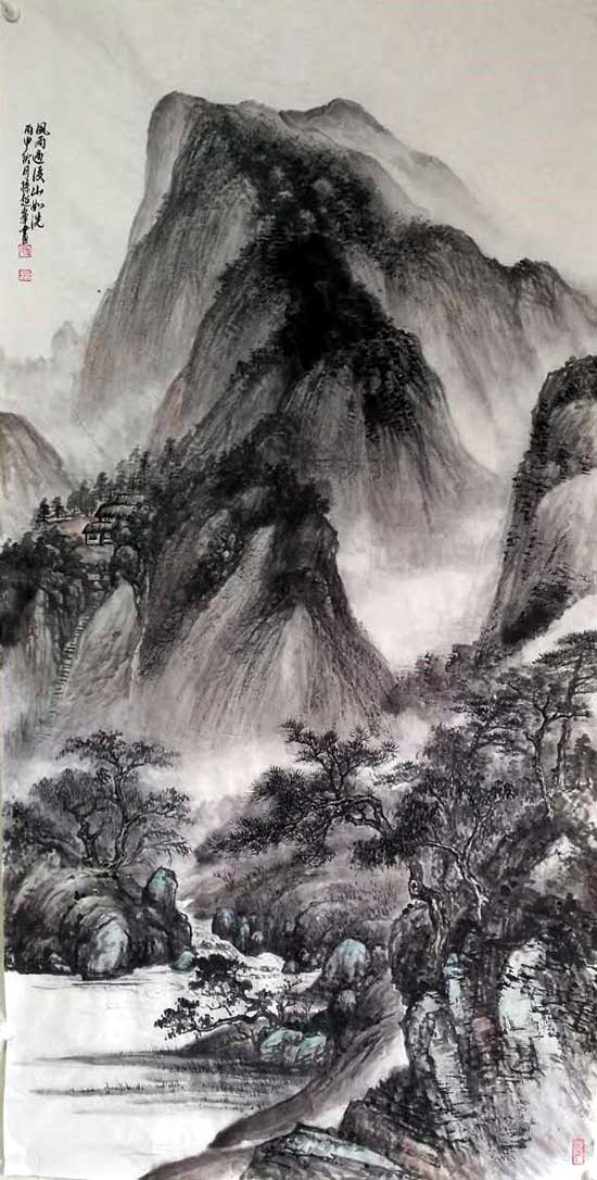 孙超峰山水画作品:风雨过后山如洗