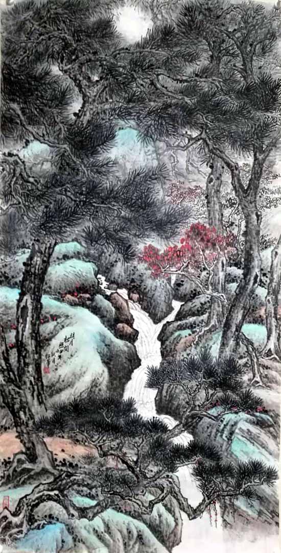 孙超峰山水画作品:明月松间照(丙申年)