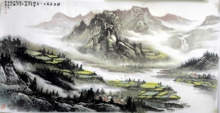刘东方山水画作品欣赏-《时光荏苒又一春》2015年