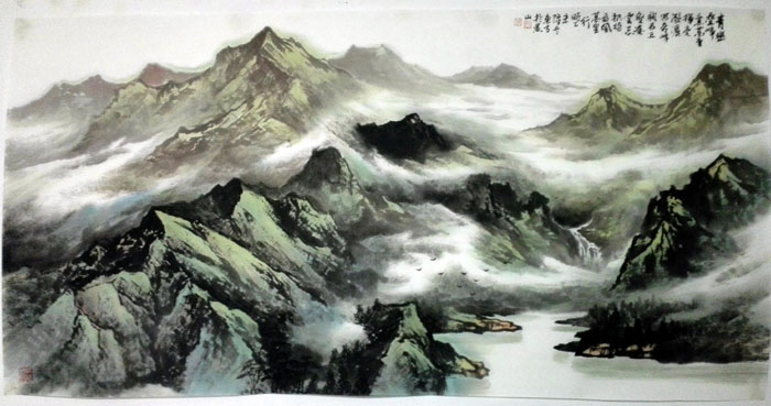 刘东方山水画作品欣赏-《青峦叠嶂意万重》2016年