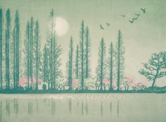 ½�� ��ɫ��Ĩ 38.8��52.5cm 1997��