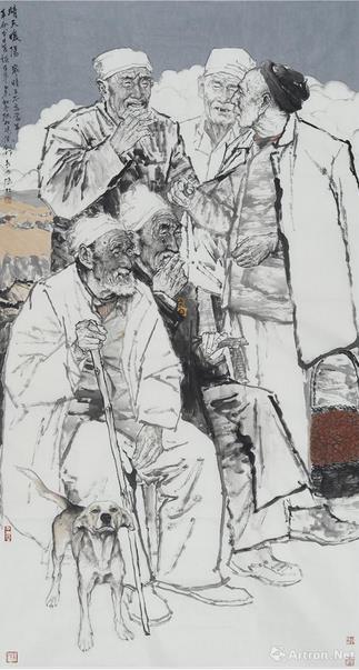 青年画家张喆水墨人物画个展亮宝楼启幕