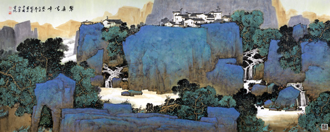 关奇作品:翠屏青嶂367cmx144cm