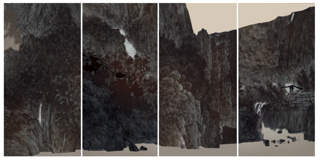 孙晓君作品:万籁云俱静 180X360CM