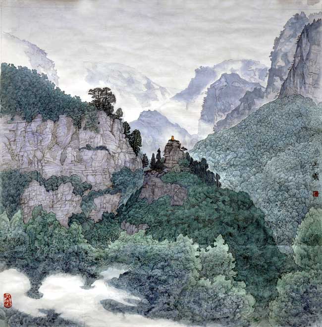 杜玉曦 蟒河仙境——别有天地 85×85cm