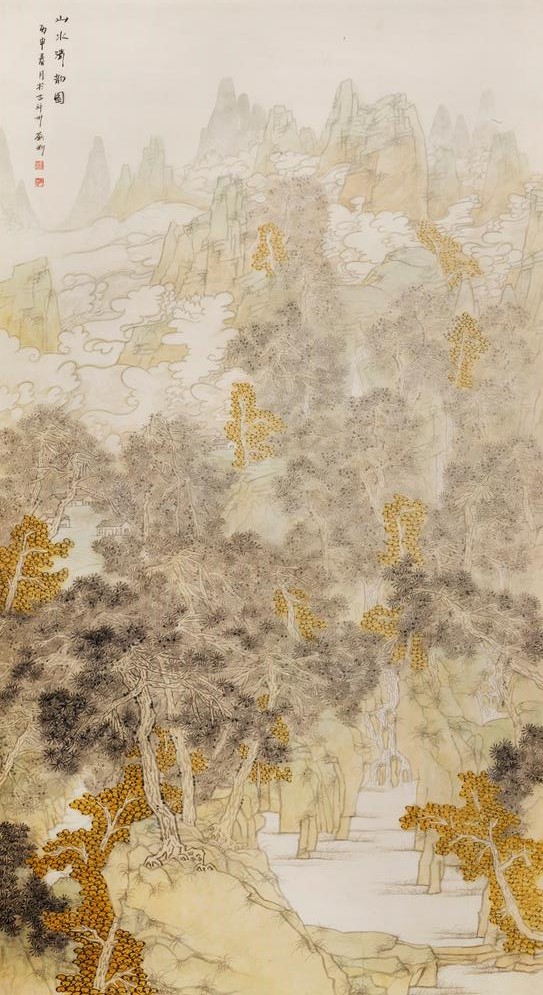 刘 刚 山水清韵图 172×95cm