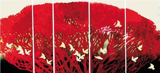蒋继华 根深叶茂 漆画 2009年