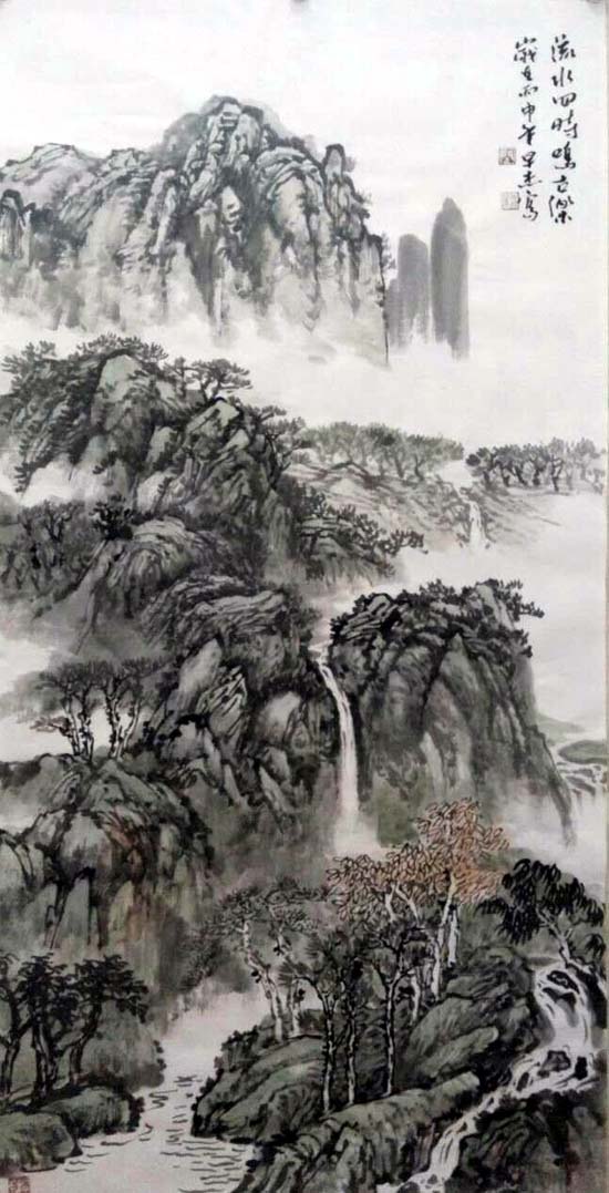 画家闫早杰作品:流水四时鸣古乐