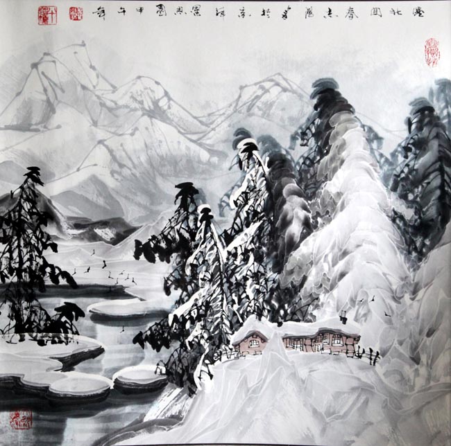 于志学 塞北回春 68x68cm 2014年