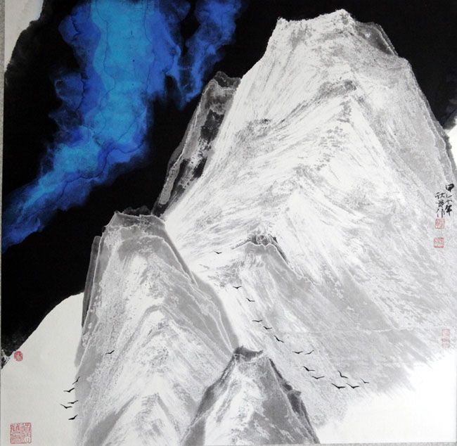 王金华 香巴拉母子峰 68x68cm 2014年