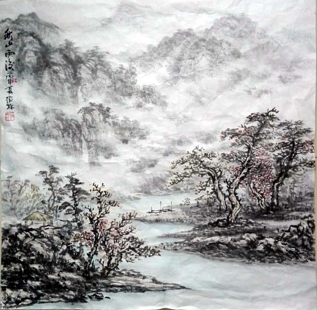 金绍林山水画作品：秋山雨后