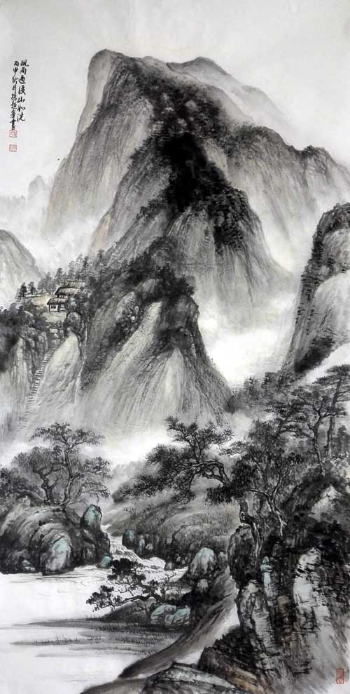 孙超峰山水画作品:风雨过后山如洗2016年68cm×136cn