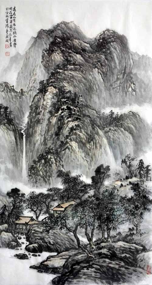 孙超峰山水画作品:远看山有色2016年 54cm×98cn