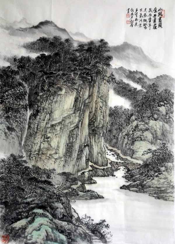 孙超峰山水画作品:山路尽头2016年69cm×98cn