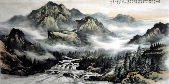刘东方先生山水画精品赏析:《晨曲》
