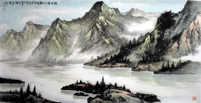 刘东方先生山水画精品赏析:《归坐碧山下,静观闲云飞》
