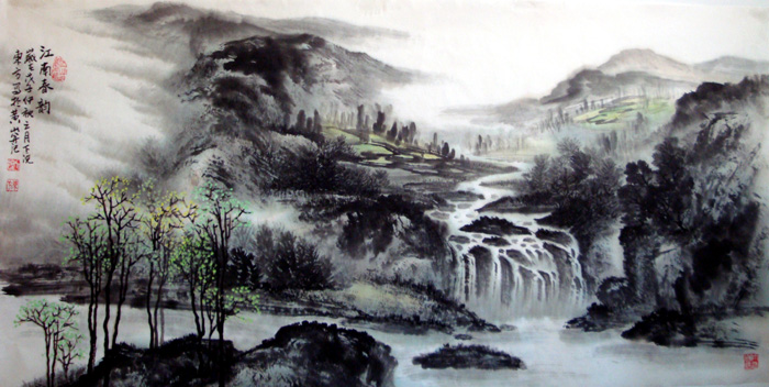 刘东方先生山水画精品赏析:《江南春韵》