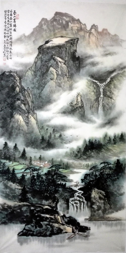 刘东方先生山水画精品赏析:《春山暮归图》