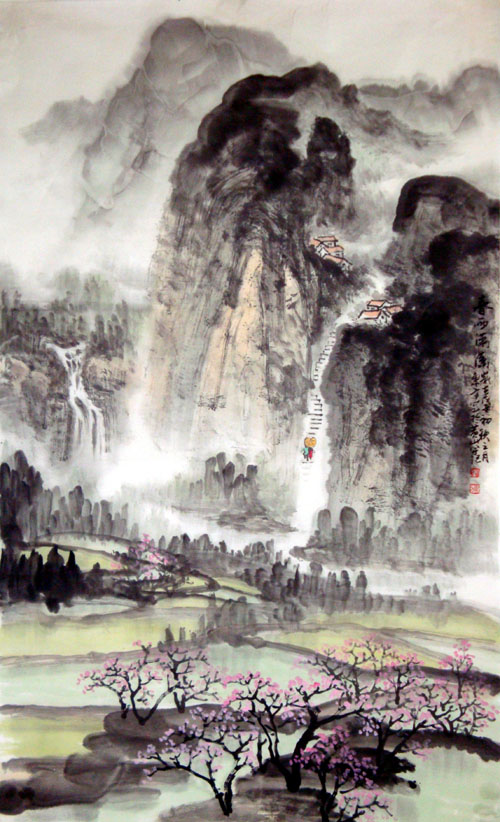 刘东方先生山水画精品赏析:《春雨潇潇》