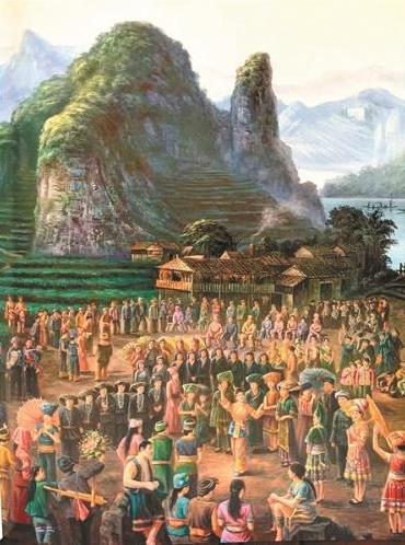 覃德华画展在广西开幕 用西式油画展现民族精神