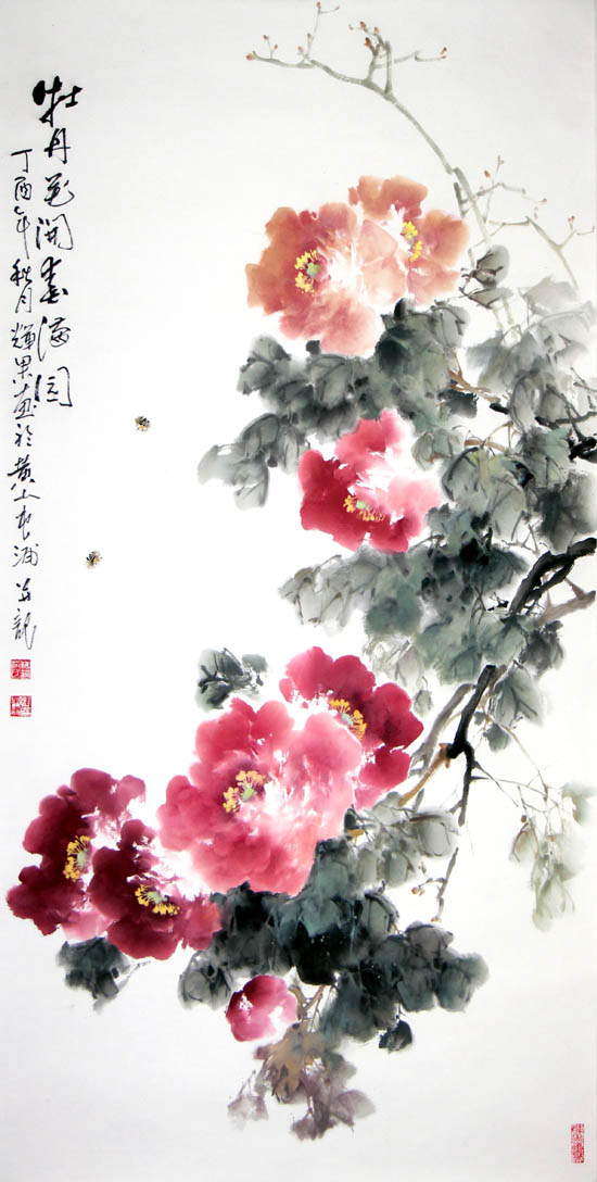 中国花鸟画家洪辉果作品欣赏