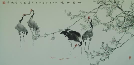 鹤鸣中国梦——丁宝栋中国画展举行