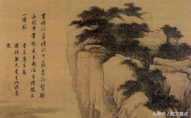 唐伯虎水墨山水画代表作品《落霞孤鹜图》赏析