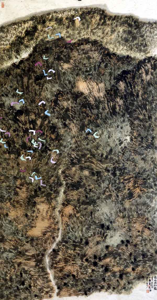 ��Ʒ���ƣ�Ī��ɽϵ�У����ߣ���־���Ϻ������50cm��70cm,���֣���ī   2017��