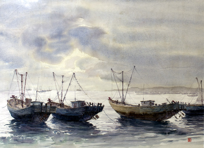 �����硷ˮ�ʻ�53cmx76cm  ���