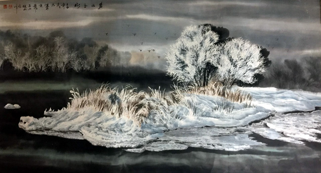 高俊峰 碧水出枝 96X178cm 2012年