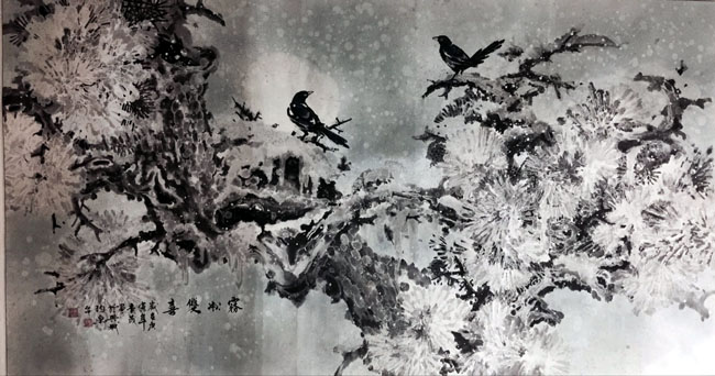 邵本茂 雾凇双喜 96X178cm 2010年
