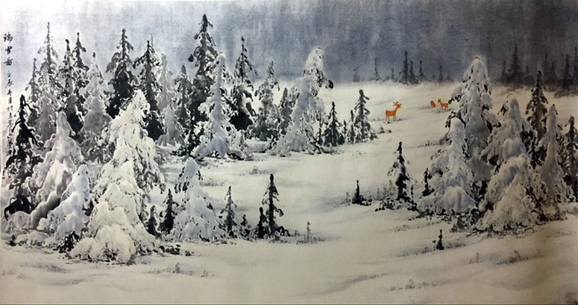吴梦迪 瑞雪图 96X178cm 2012年