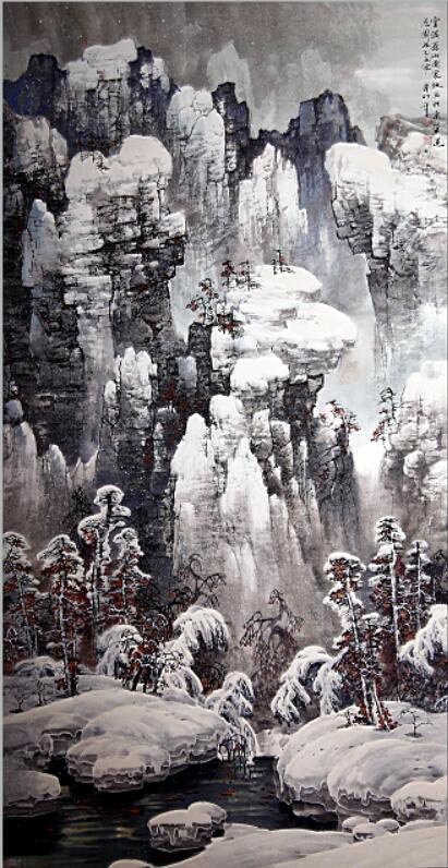 张家纯 雪满苍山图 176x96 cm 2008年